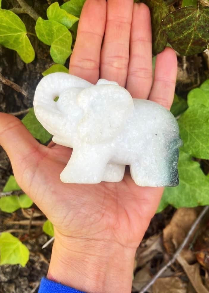 Moss Agate Elephant