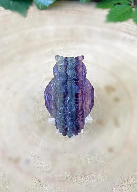 Fluorite Owl Skull