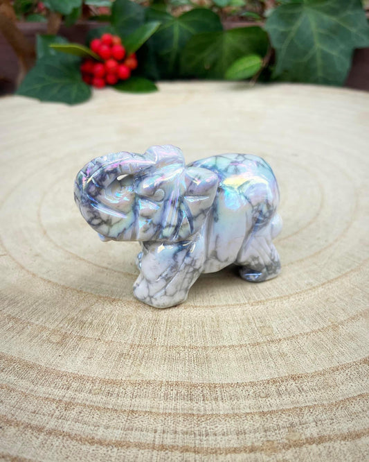 Aura Howlite Elephant