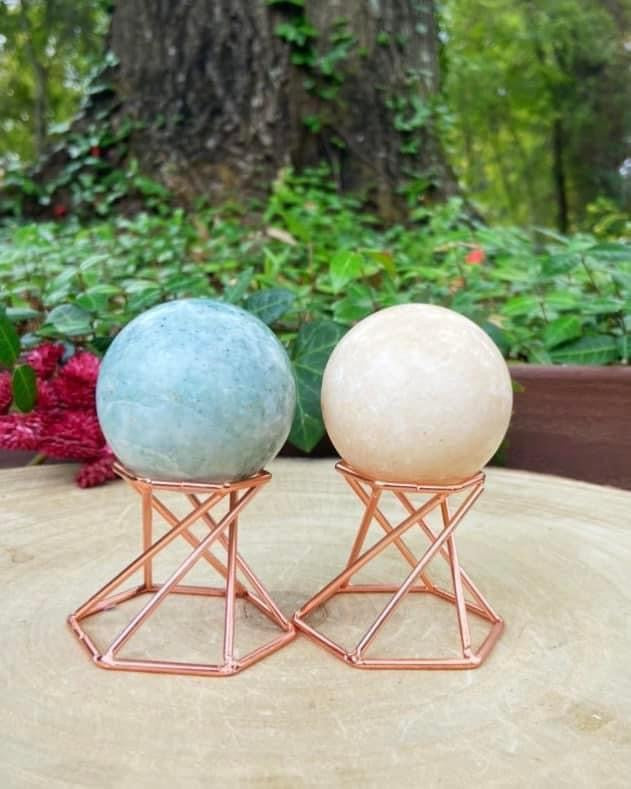 Jade Stone Triple Moon Spheres