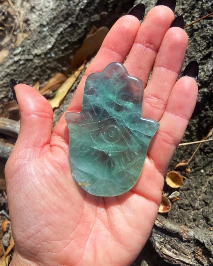 Fluorite Hamsa