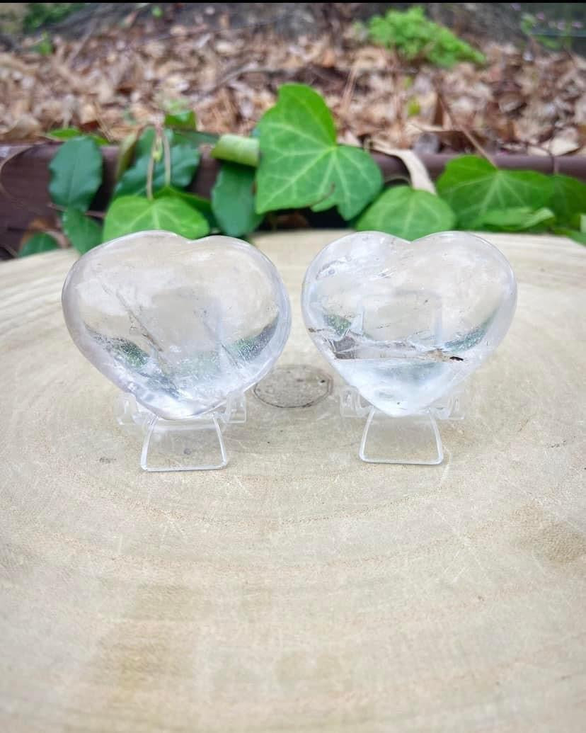 Clear Quartz Crystal Hearts