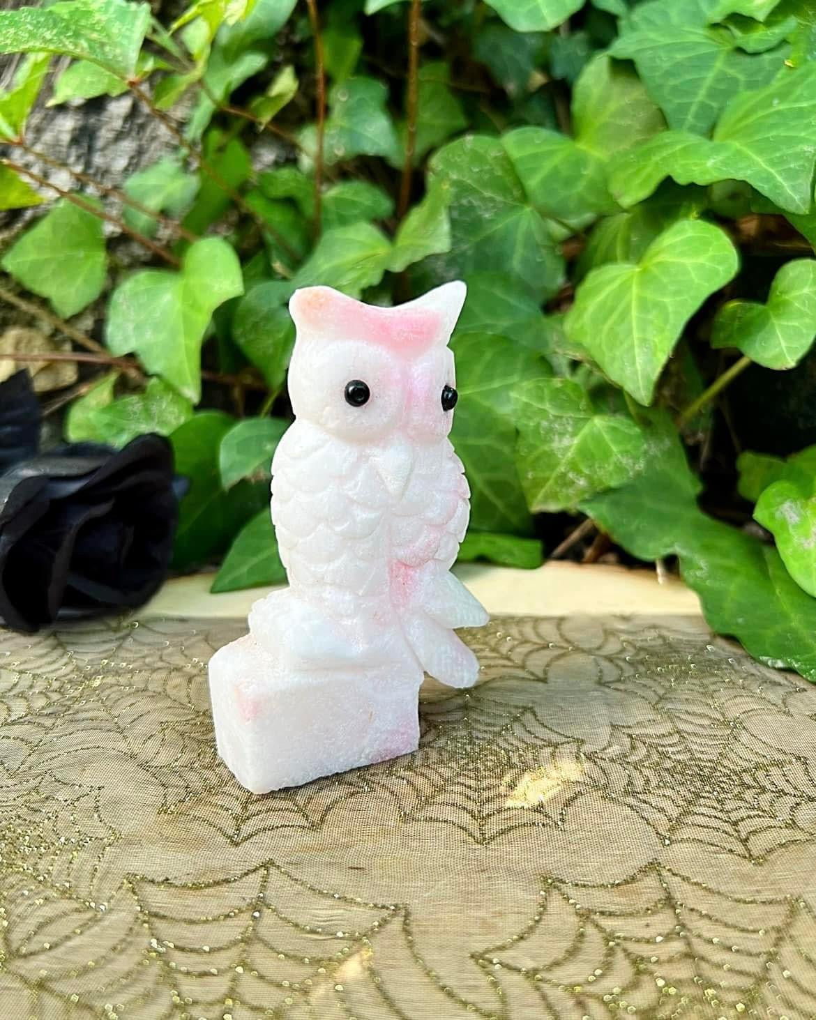 Pink Aragonite Owl