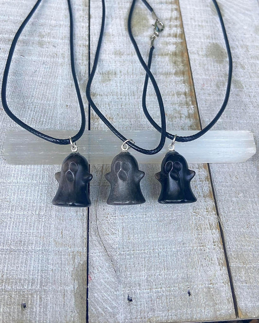 Silver Sheen Obsidian Ghost Necklaces