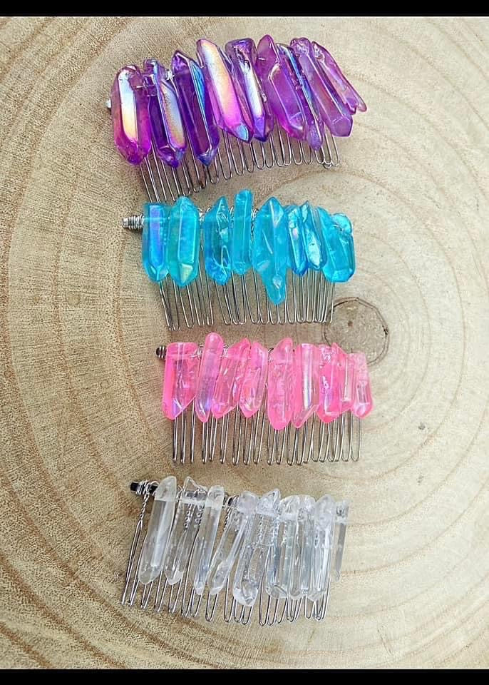 Aura Quartz Hairpins