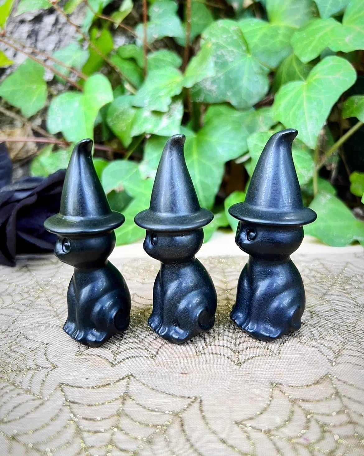 Black Obsidian Witch Cats