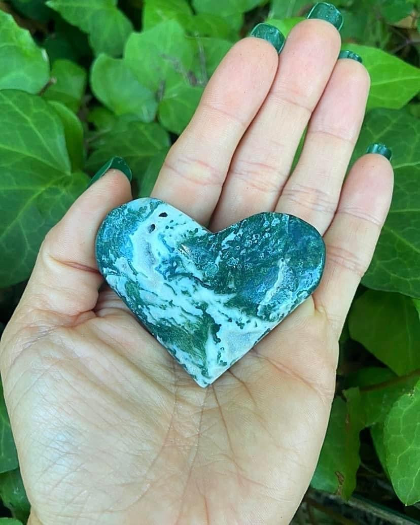 Moss Agate Heart