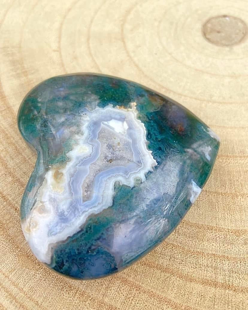 Moss Agate Heart