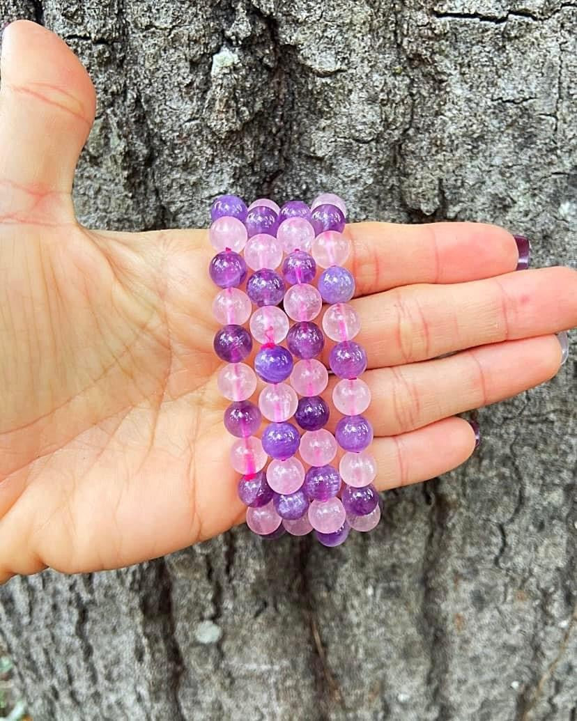 Rose Quartz and Amethyst Bracelets 8mm