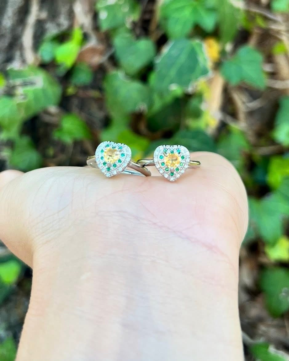 Citrine Heart Rings