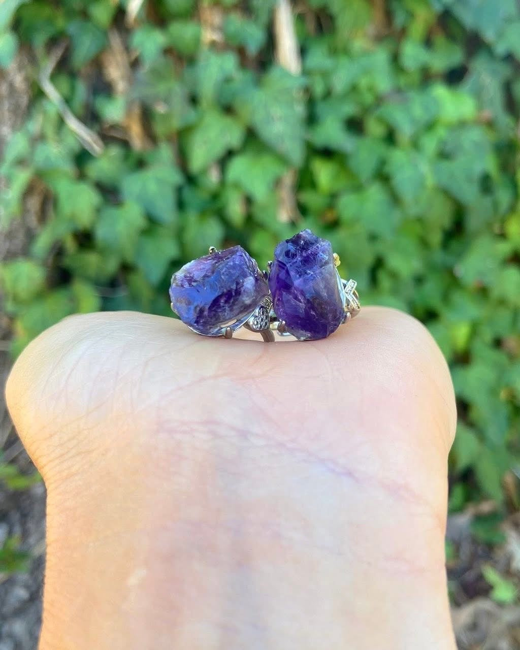 Raw Amethyst Rings