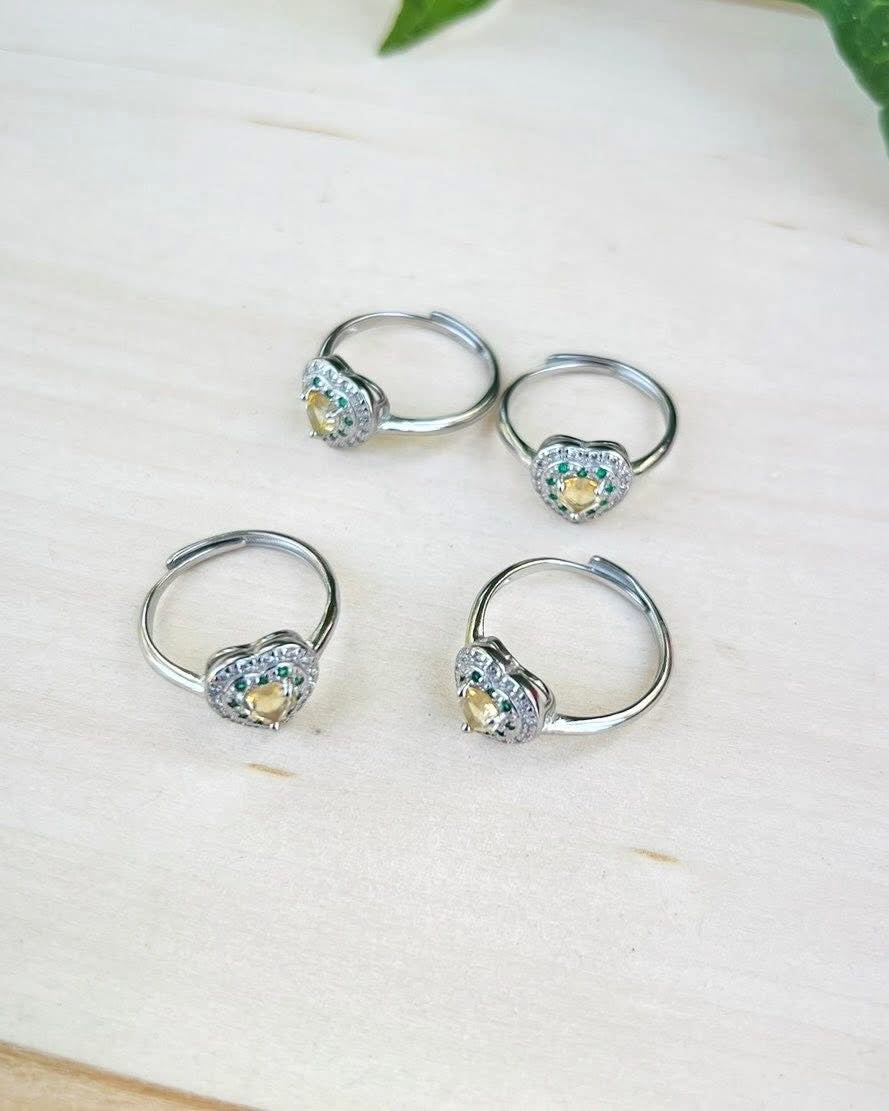 Citrine Heart Rings