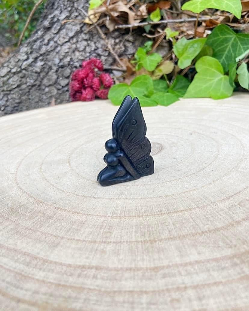 Silver Sheen Obsidian Fairy