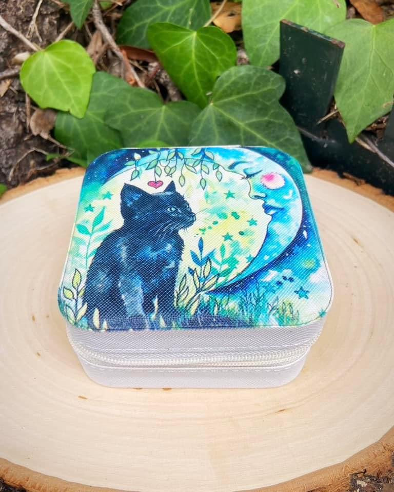 Cat and Moon Jewelry Box