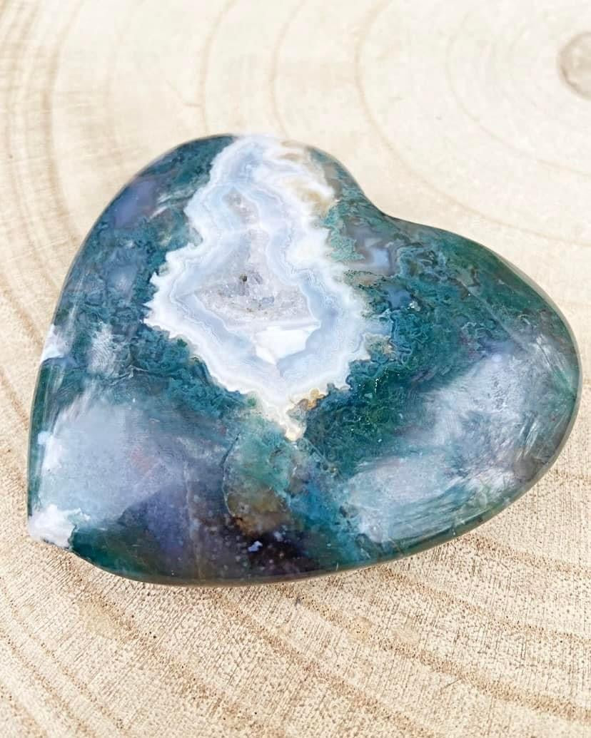 Moss Agate Heart