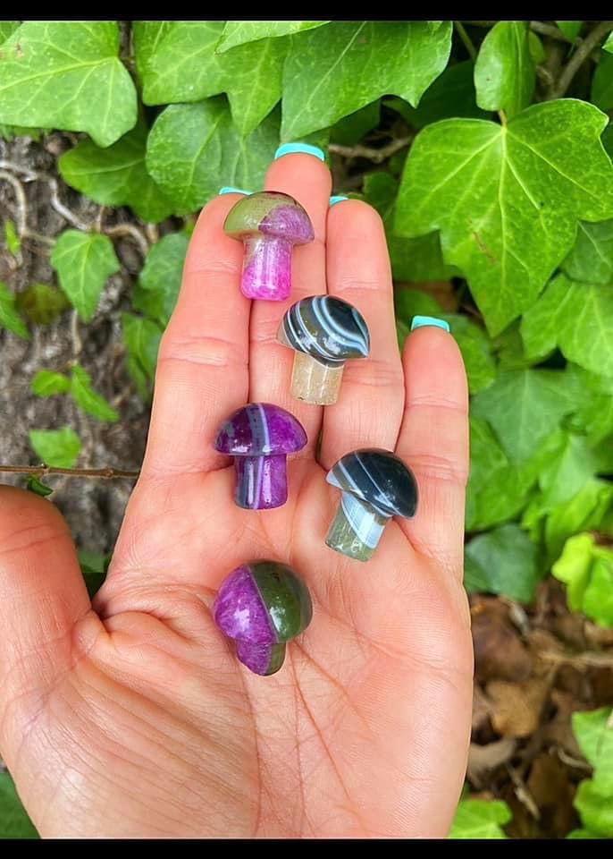 Dyed Agate Mushrooms