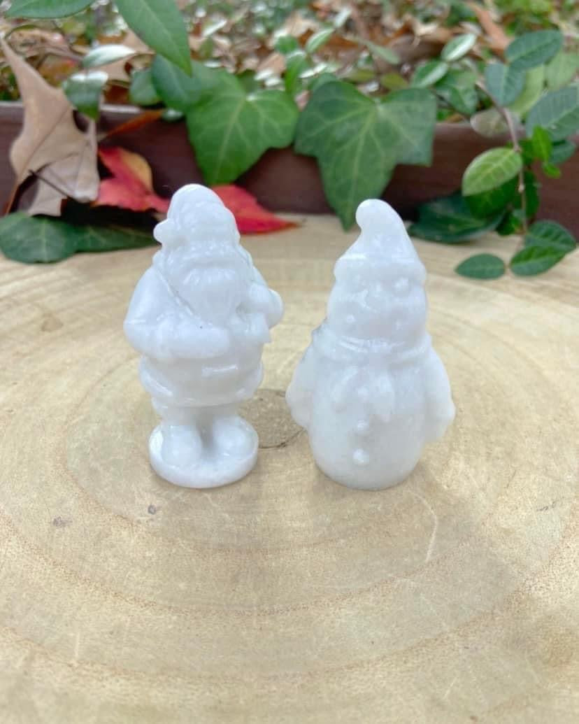 White Jade Santa and Snowman