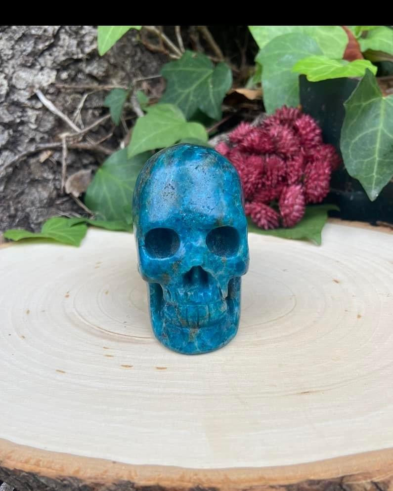 Blue Apatite Skull