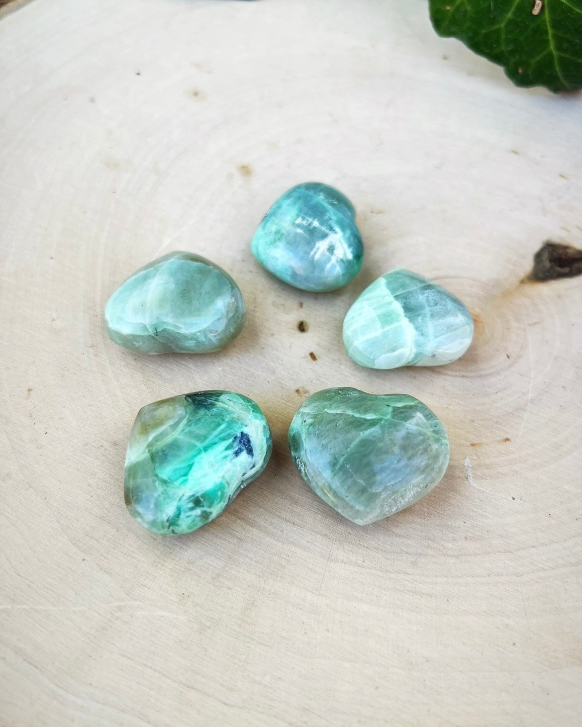 Green Moonstone Hearts