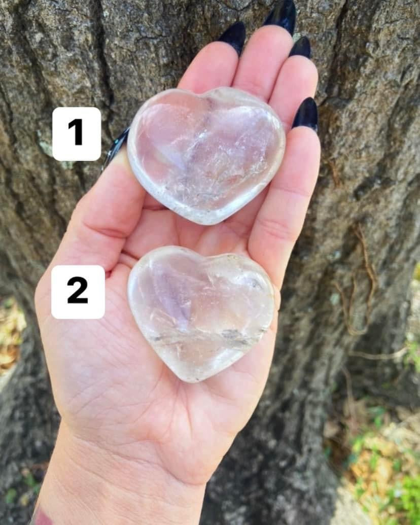 Clear Quartz Crystal Hearts