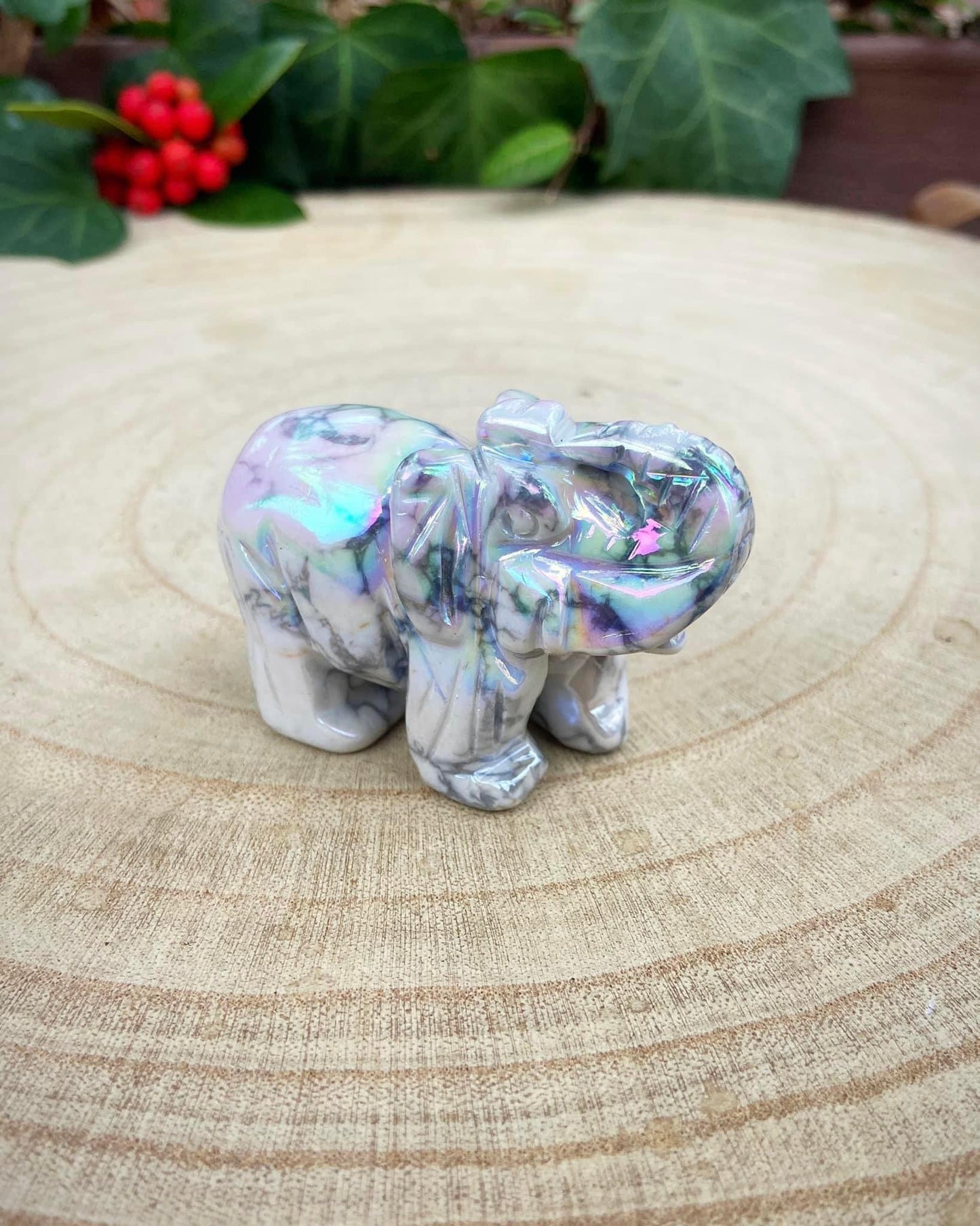 Aura Howlite Elephant