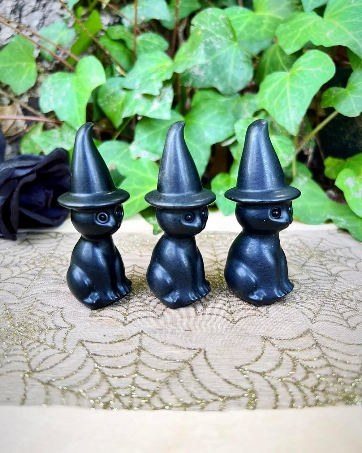 Black Obsidian Witch Cats