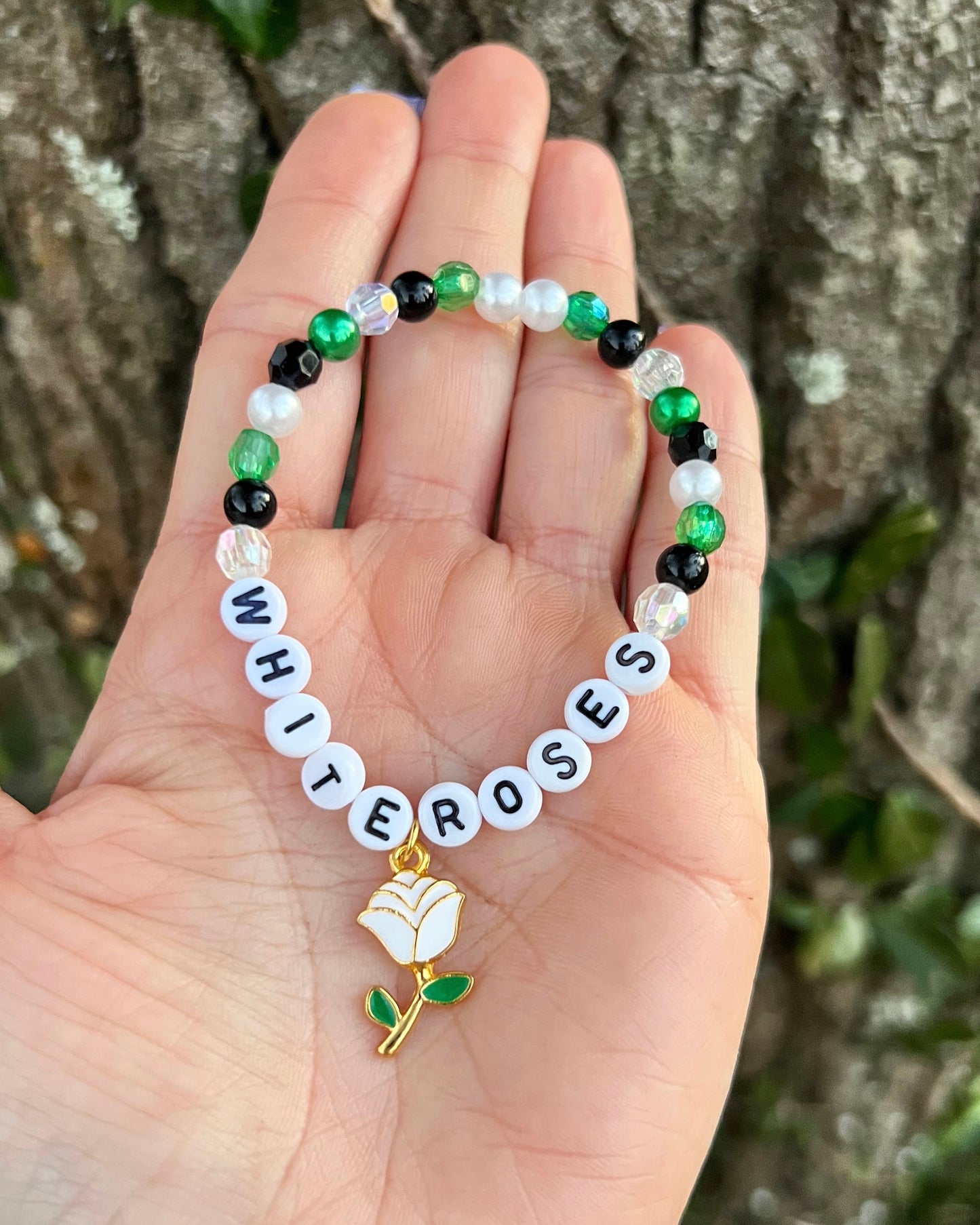 White Roses Black Doves Bracelets