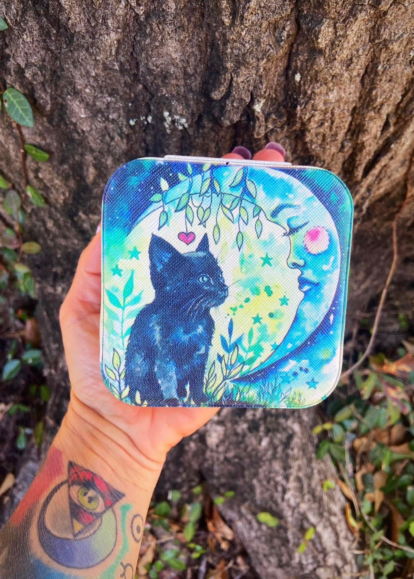 Cat and Moon Jewelry Box