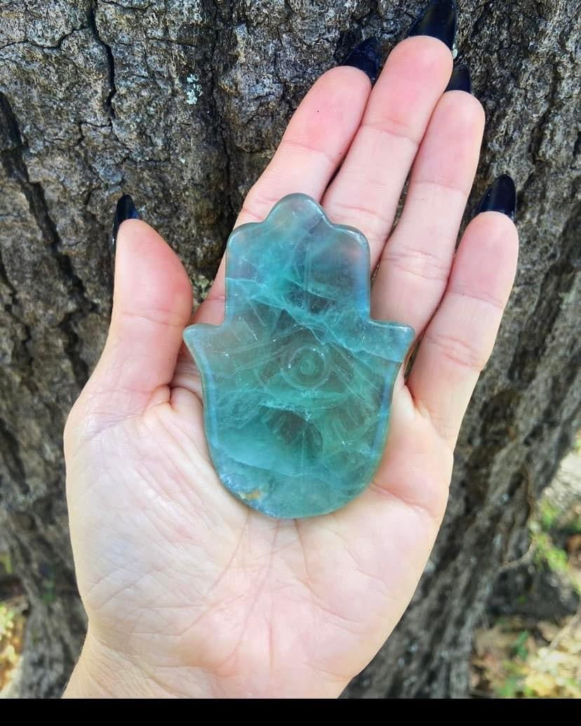 Fluorite Hamsa