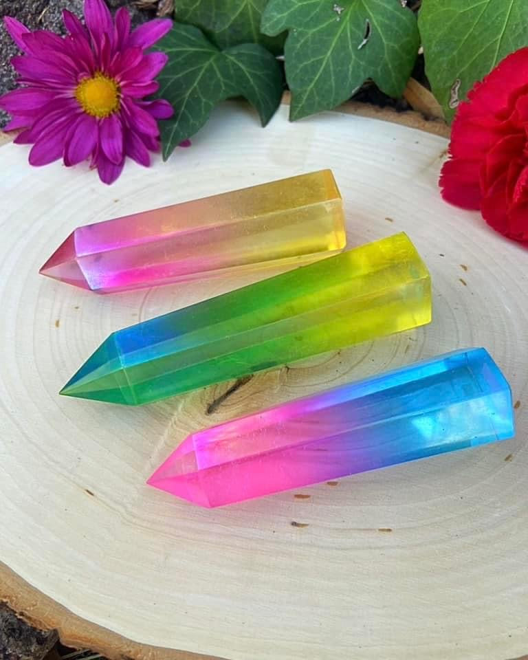 Aura Quartz Crystal Towers