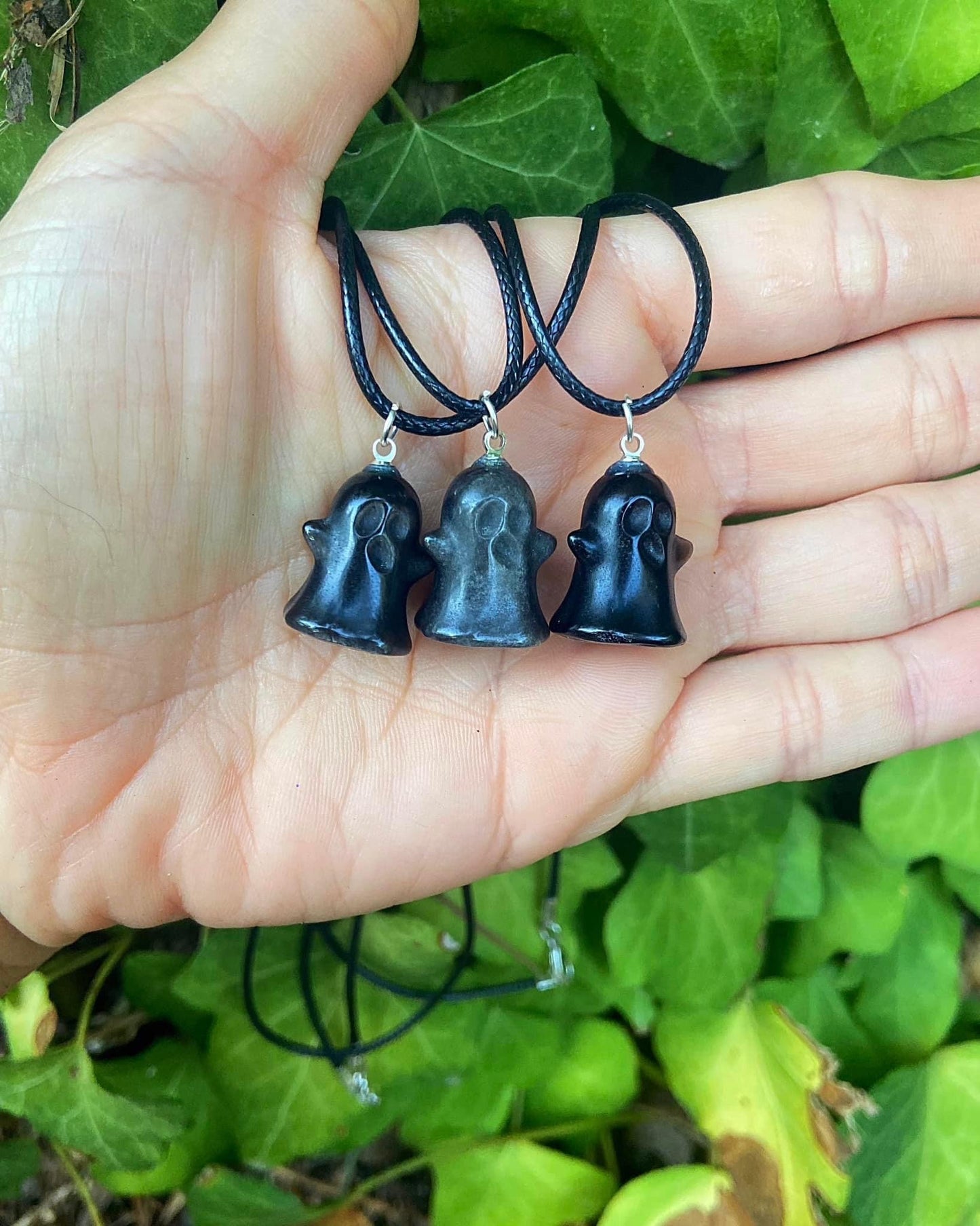 Silver Sheen Obsidian Ghost Necklaces