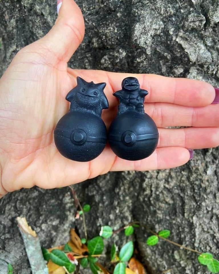 Black Obsidian Pokémon Carvings