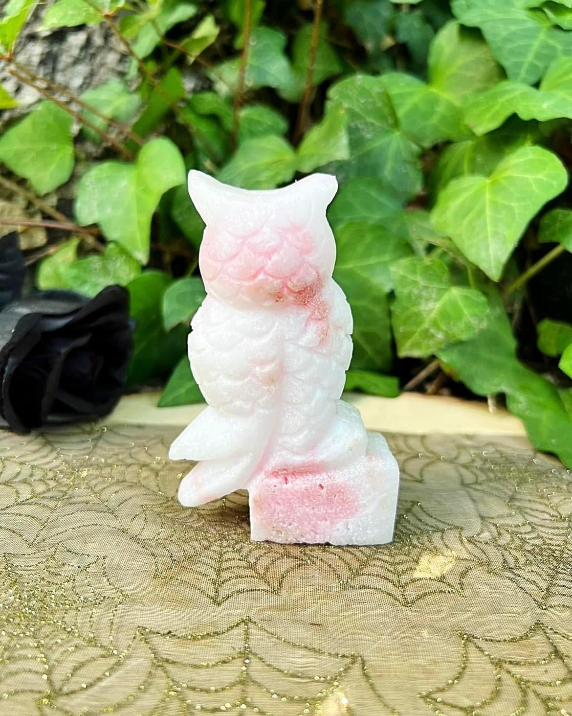 Pink Aragonite Owl