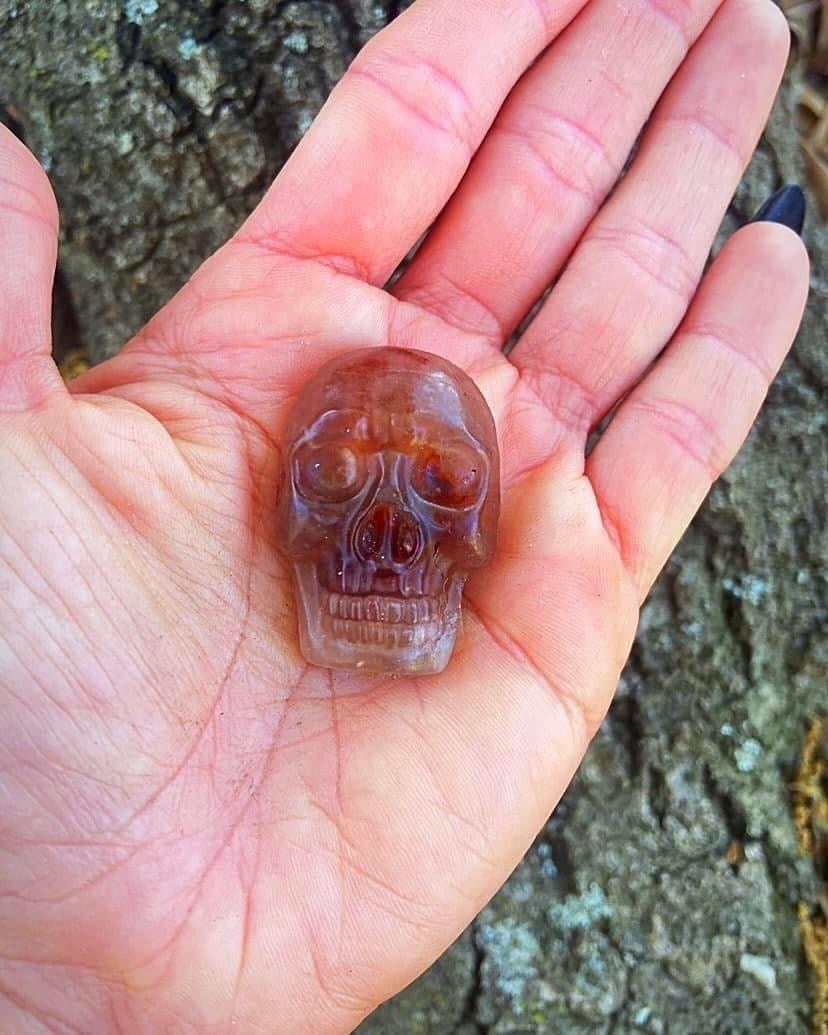 Fire Quartz Skull