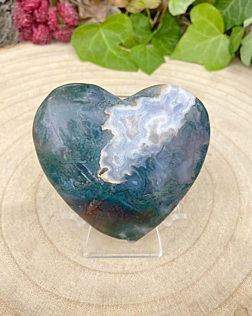 Moss Agate Heart