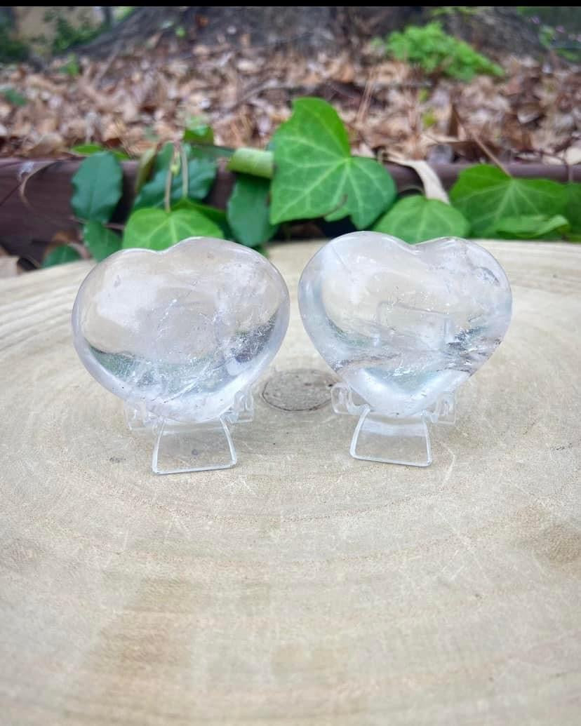 Clear Quartz Crystal Hearts