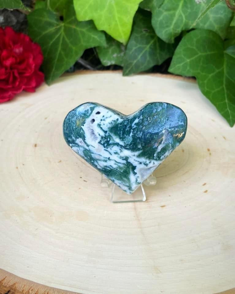 Moss Agate Heart