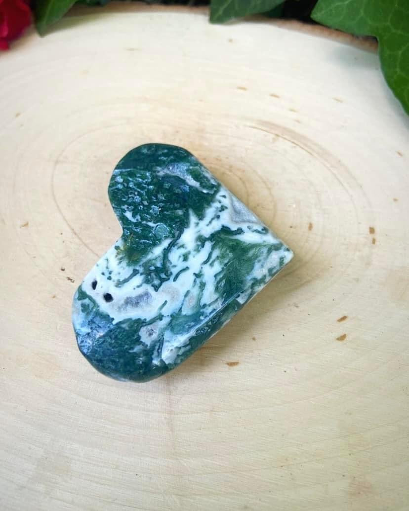 Moss Agate Heart