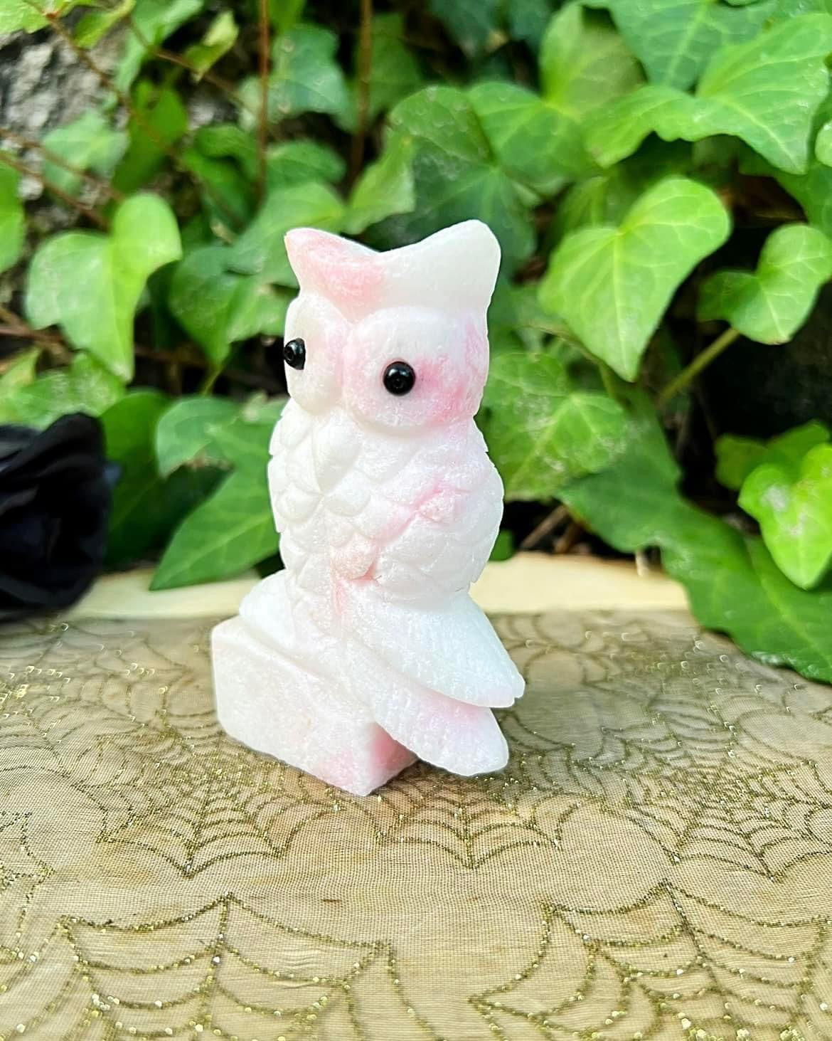 Pink Aragonite Owl