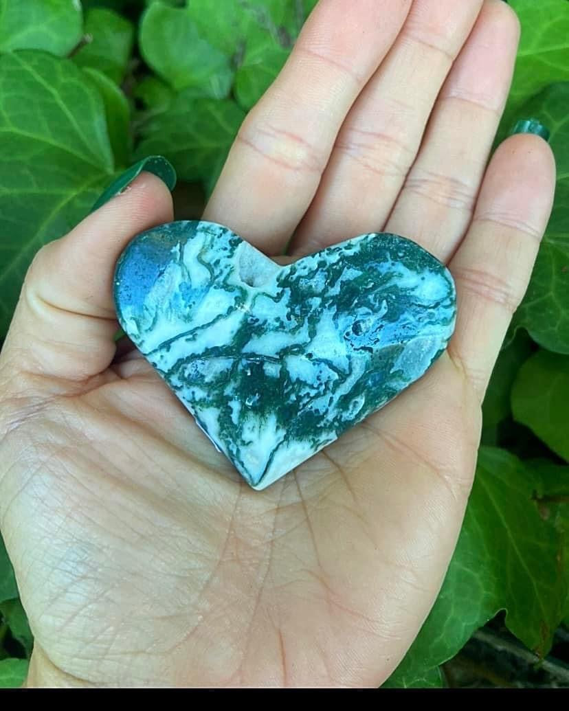 Moss Agate Heart