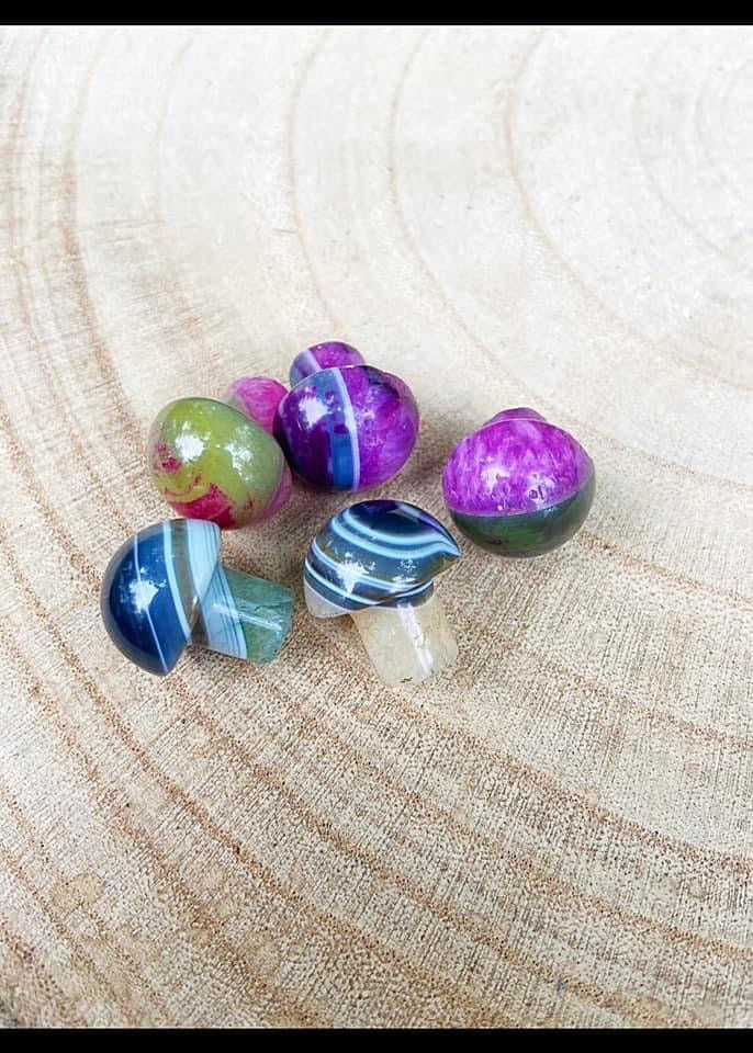 Dyed Agate Mushrooms