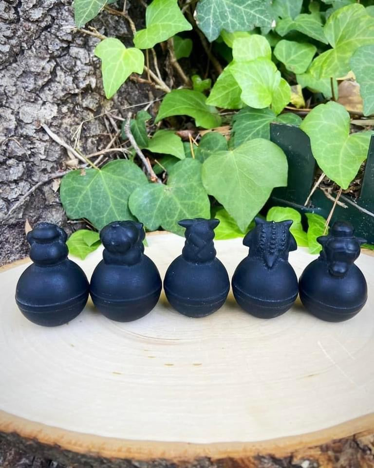 Black Obsidian Pokémon Carvings