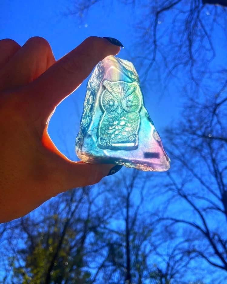 Fluorite Owl Slab