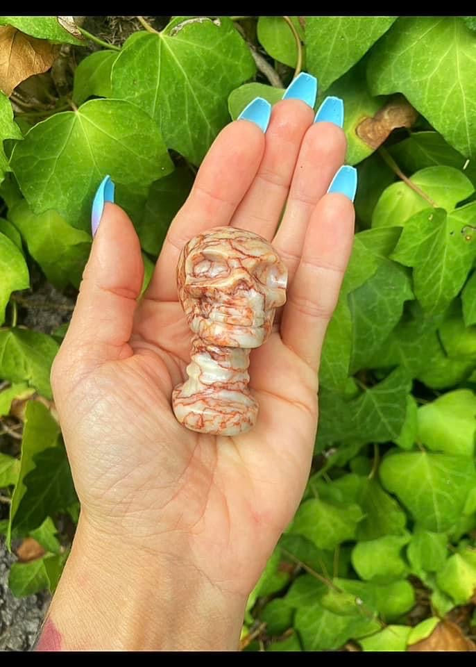 Red Vein Jasper Skull