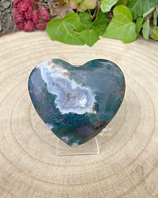 Moss Agate Heart