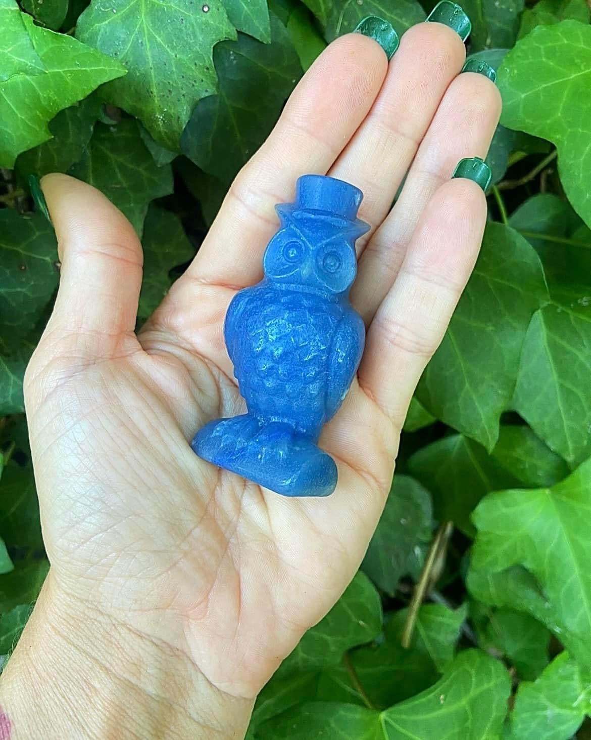 Blue Aventurine Owl