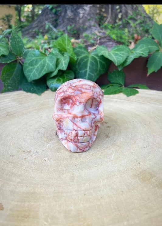 Red Vein Jasper Skull