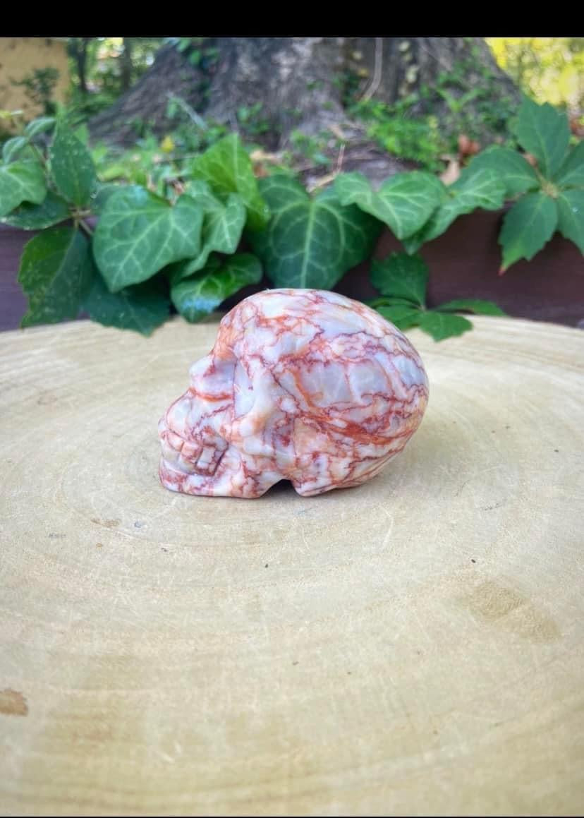 Red Vein Jasper Skull