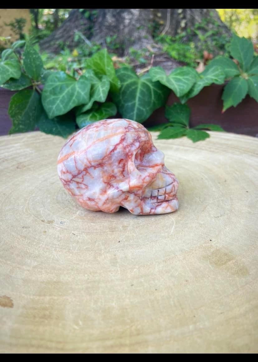 Red Vein Jasper Skull