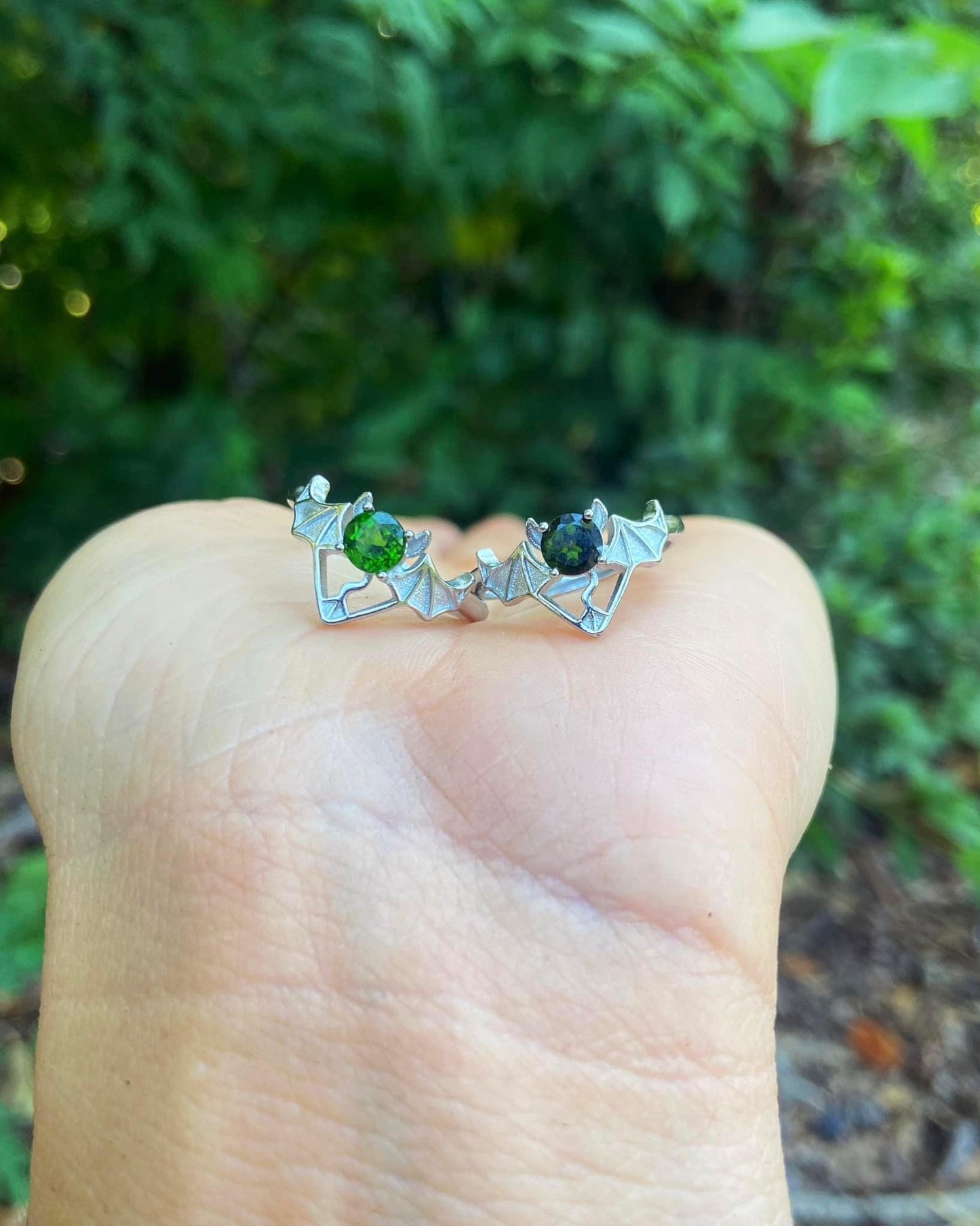 Peridot Bat Rings